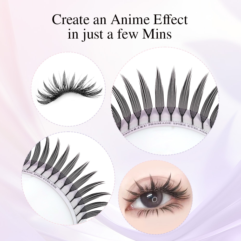 NAGARAKU Premade Spire Eyelash - огляд і ціна Anime Cosplay Lashes