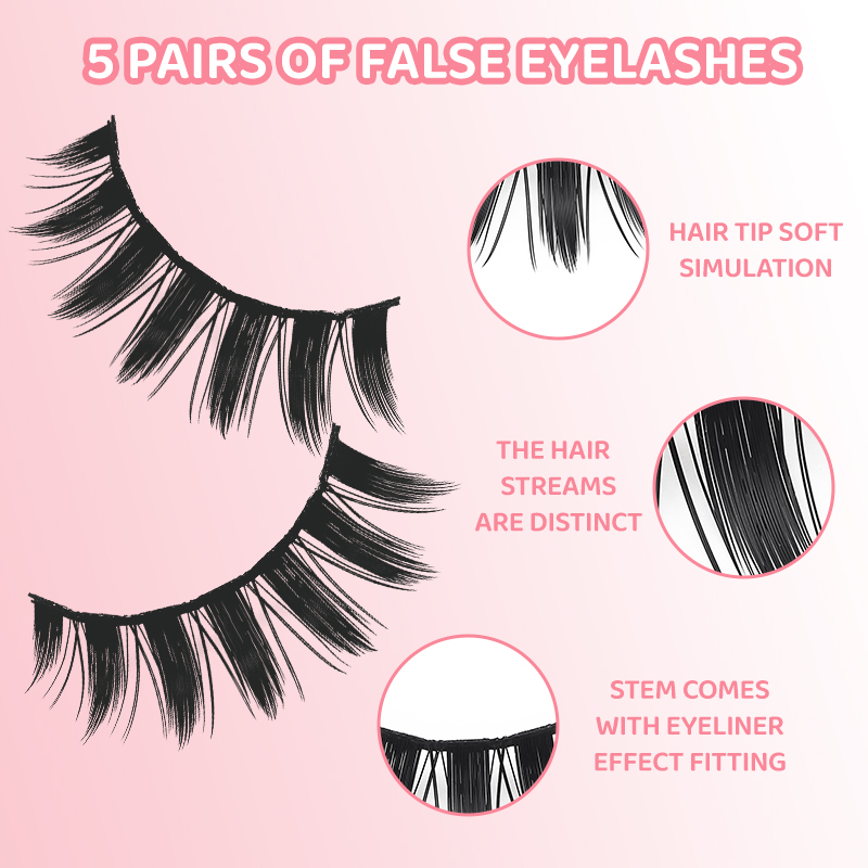 DINGSEN 5 Pairs Manga Lashes E - огляд і ціна Anime Cosplay Lashes