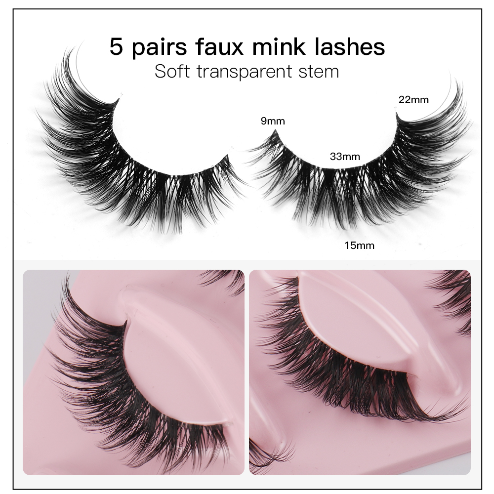 5 Pairs Cat Eye Lashes Faux Mi - огляд і ціна Anime Cosplay Lashes