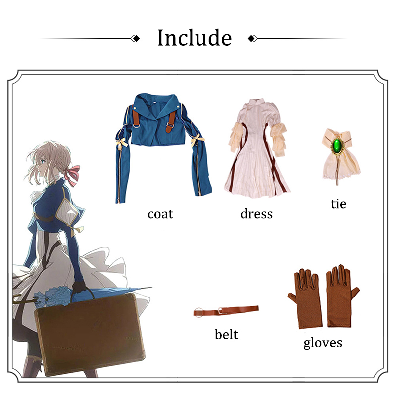 Violet Evergarden Cosplay Cost - огляд і ціна Violet Evergarden Dress